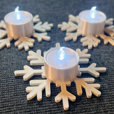 Đế Nến Tealight Hình Bông Tuyết Pha Lê
