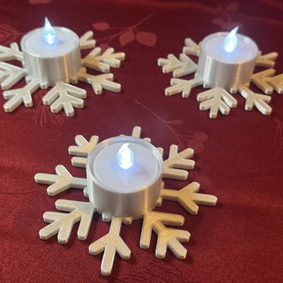 Đế Nến Tealight Hình Bông Tuyết Pha Lê