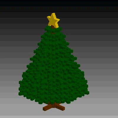 Mô hình cây thông Noel phong cách Minecraft (3D printing)