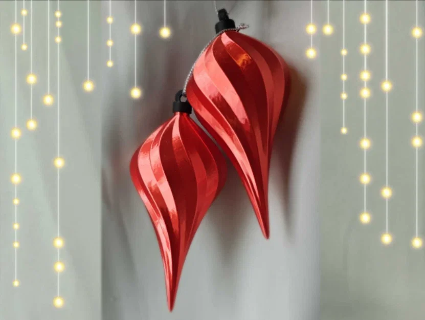 Đồ trang trí cây thông Noel 3D dạng xoắn tinh tế sang trọng - Image 1