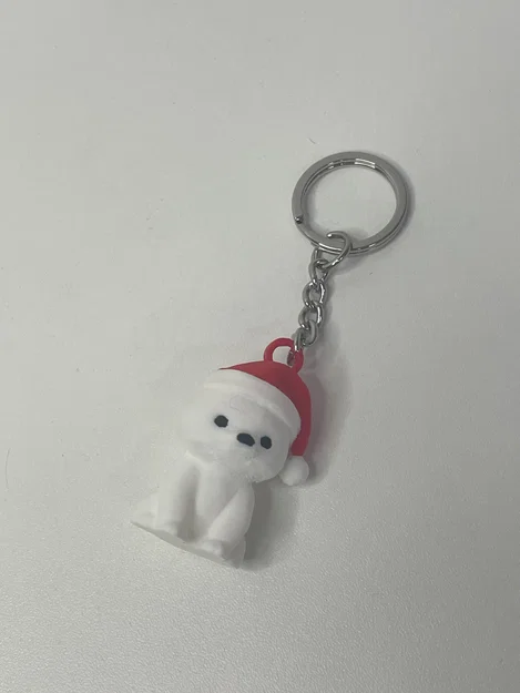 Mô hình 3D gấu Bắc cực đội mũ Noel dễ thương trang trí Giáng sinh - Image 3