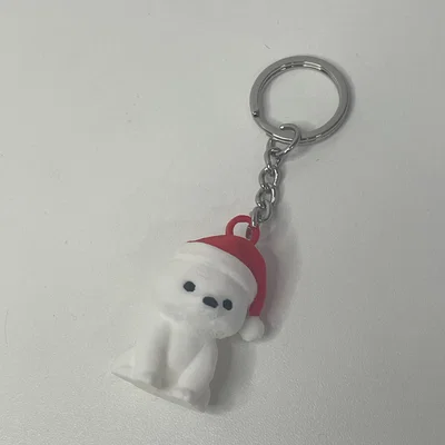 Mô hình 3D gấu Bắc cực đội mũ Noel dễ thương trang trí Giáng sinh
