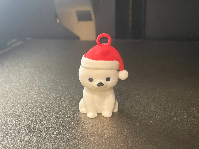 Mô hình 3D gấu Bắc cực đội mũ Noel dễ thương trang trí Giáng sinh - Image 4