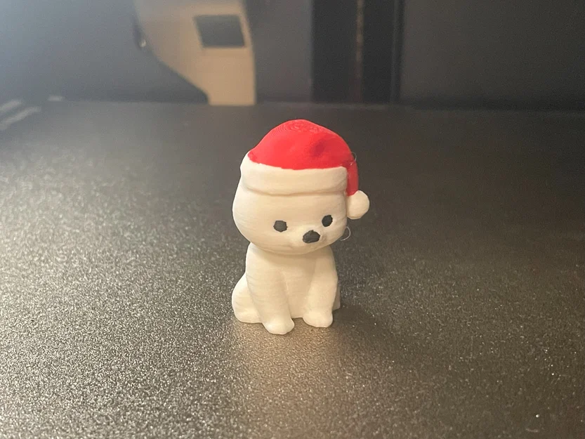 Mô hình 3D gấu Bắc cực đội mũ Noel dễ thương trang trí Giáng sinh - Image 5