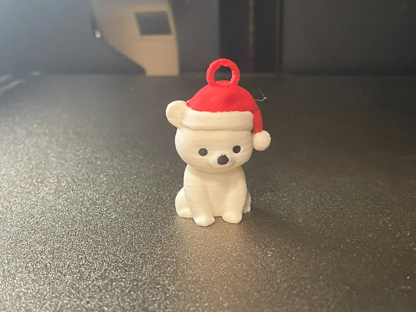 Mô hình 3D gấu Bắc cực đội mũ Noel dễ thương trang trí Giáng sinh - Image 6