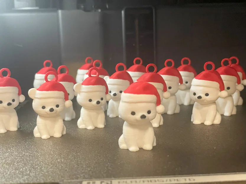 Mô hình 3D gấu Bắc cực đội mũ Noel dễ thương trang trí Giáng sinh - Image 8