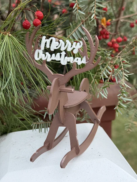 Bộ thẻ Giáng sinh tuần lộc "bập bênh" - Bản in đa màu cho XL hoặc MMU3 - Image 1