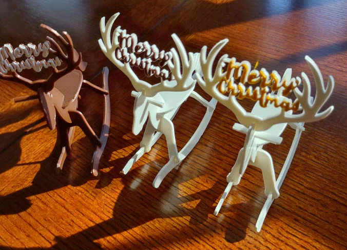 Remix bộ thiệp Giáng sinh "Tuần lộc bập bênh" cho in đa màu XL hoặc MMU3 - Image 1