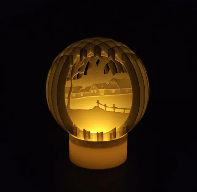 Quả cầu trang trí Noel 3D kết hợp đèn LED nến - Image 1