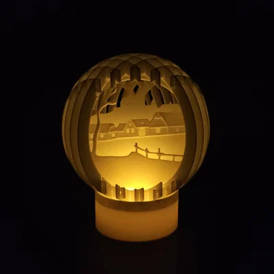 Quả cầu trang trí Noel 3D kết hợp đèn LED nến