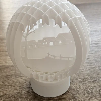 Quả cầu trang trí Noel 3D kết hợp đèn LED nến
