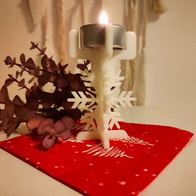 Chân nến Giáng sinh hình bông tuyết lắp ráp thủ công 3D