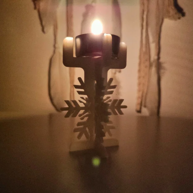 Chân nến Giáng sinh hình bông tuyết lắp ráp thủ công 3D - Image 2