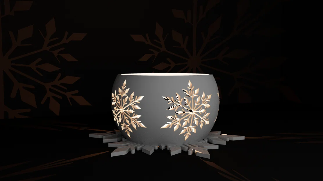 Đế nến họa tiết bông tuyết 3D tinh tế cho trang trí Giáng sinh - Image 3