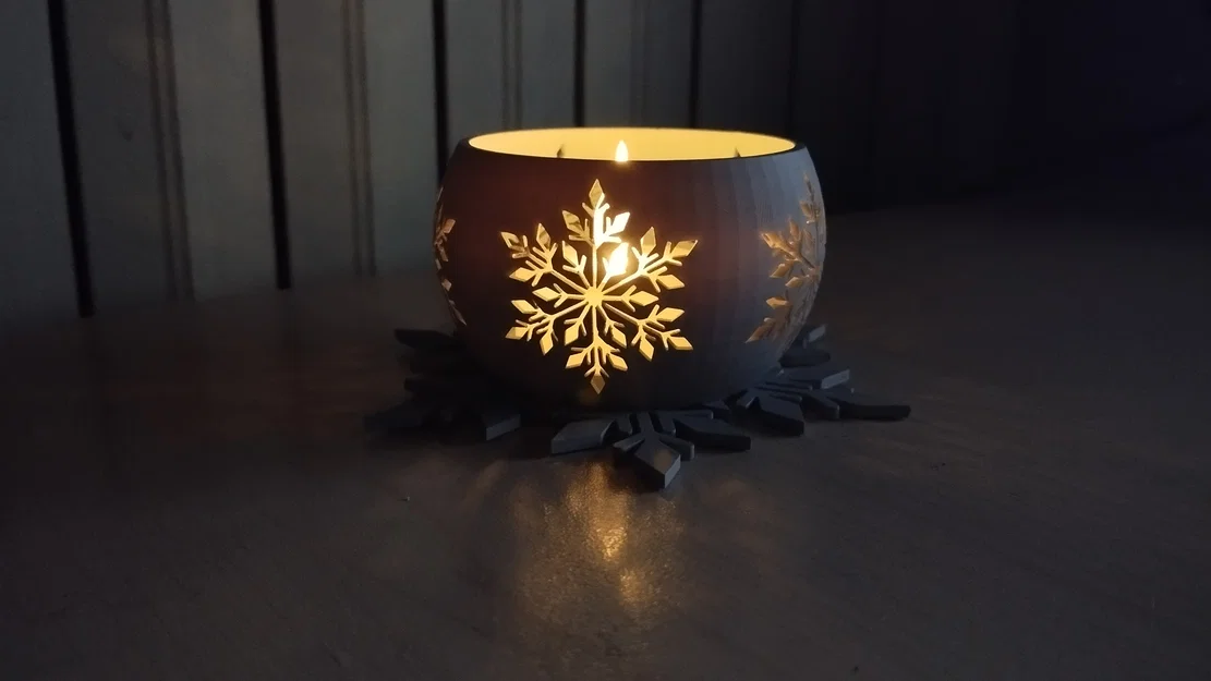 Đế nến họa tiết bông tuyết 3D tinh tế cho trang trí Giáng sinh - Image 4