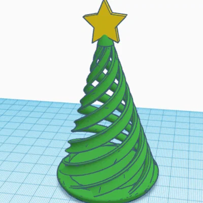 Mô hình cây thông Noel xoắn ốc trang trí 3D tinh tế