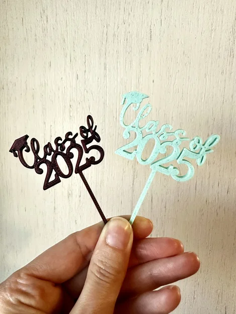 Phụ kiện cắm bánh Cupcake Class of 2025 cho tiệc tốt nghiệp - Image 1