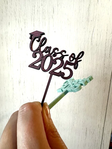 Phụ kiện cắm bánh Cupcake Class of 2025 cho tiệc tốt nghiệp - Image 2