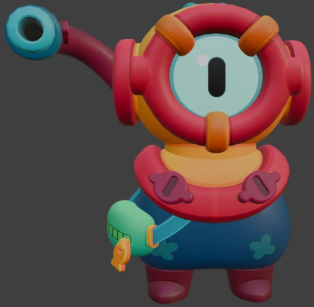Mô hình 3D Otis - Nhân vật Brawl Stars ấn tượng cho người chơi - Image 1