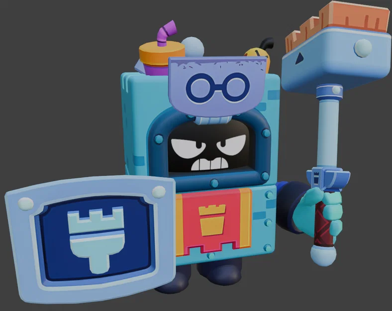 Mô hình 3D nhân vật Ash từ Brawl Stars - File in chất lượng cao - Image 1