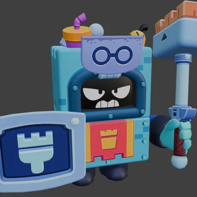 Mô hình 3D nhân vật Ash từ Brawl Stars - File in chất lượng cao