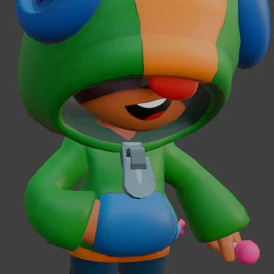 Mô hình 3D nhân vật Leon từ Brawl Stars cực chất cho game thủ