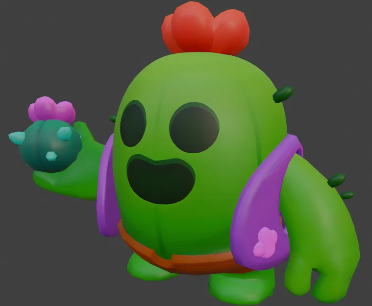 Mô hình 3D Spike trong Brawl Stars chất lượng cao - Image 1