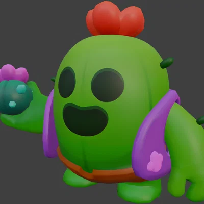 Mô hình 3D Spike trong Brawl Stars chất lượng cao