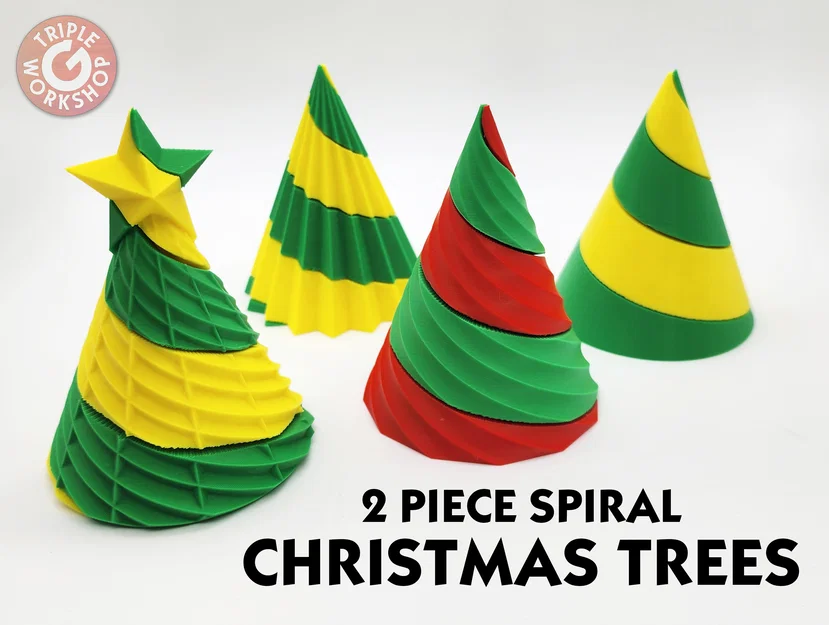 Bộ 2 mảnh Cây thông Noel xoắn ốc - Image 1