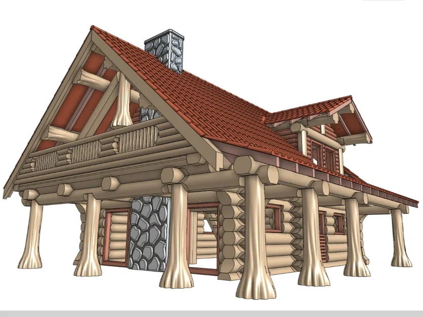 Mô hình nhà gỗ lớn (Big Log House) - Image 2