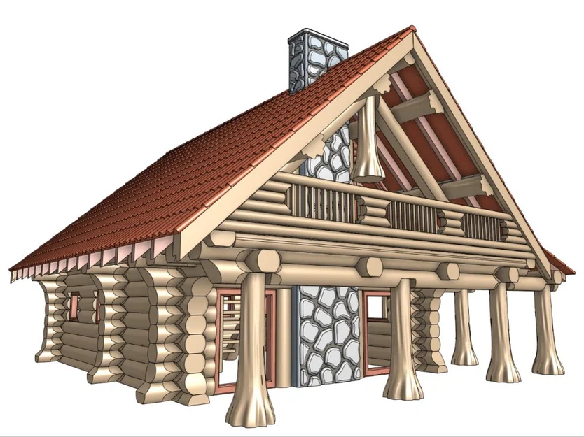 Mô hình nhà gỗ lớn (Big Log House) - Image 4
