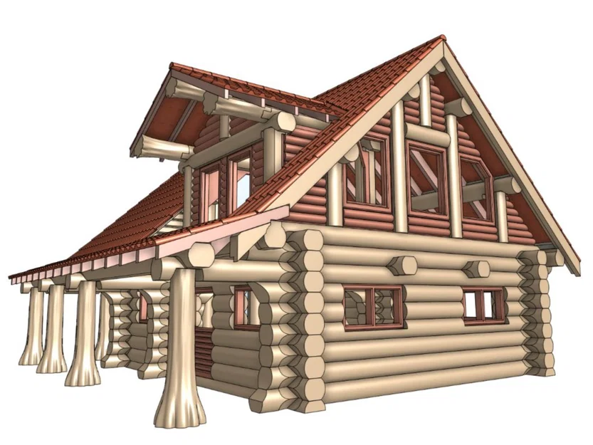 Mô hình nhà gỗ lớn (Big Log House) - Image 5