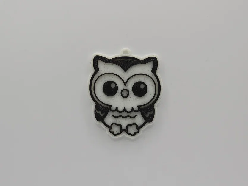 Móc khóa hình cú mèo dễ thương (Cute Owl Keychain) - Tự in 3D đơn giản - Image 1