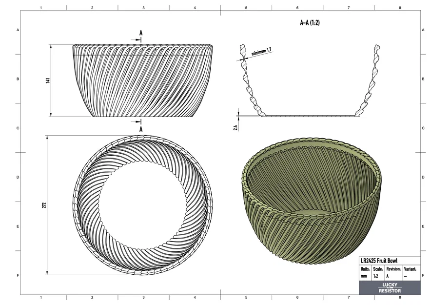 Tô Đựng Trái Cây Lớn với Hai Chiều Cao Khác Nhau - Image 2