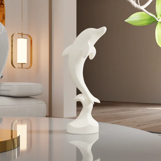 Tượng “Cá heo trên sóng” phong cách tối giản - Image 2