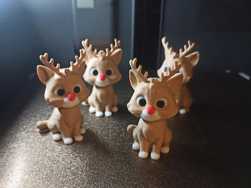 Mô hình chú mèo Rudolph mũi đỏ trang trí Giáng sinh 3D - Image 1