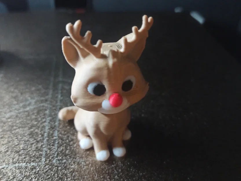 Mô hình chú mèo Rudolph mũi đỏ trang trí Giáng sinh 3D - Image 2