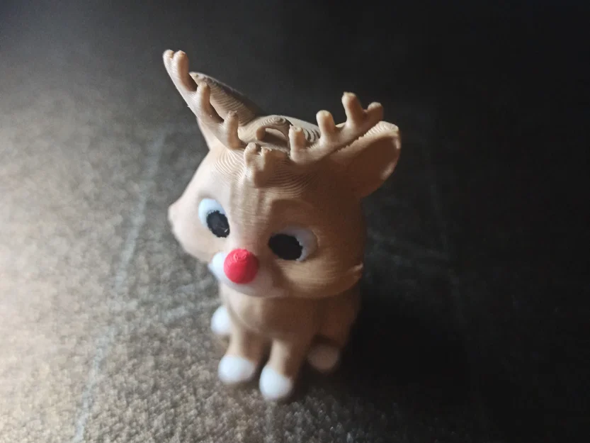 Mô hình chú mèo Rudolph mũi đỏ trang trí Giáng sinh 3D - Image 3