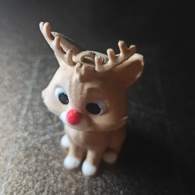 Mô hình chú mèo Rudolph mũi đỏ trang trí Giáng sinh 3D