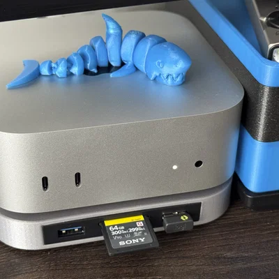 Mac Mini M4 Hub - Đế gắn Hub tích hợp đọc thẻ SD và nút nguồn