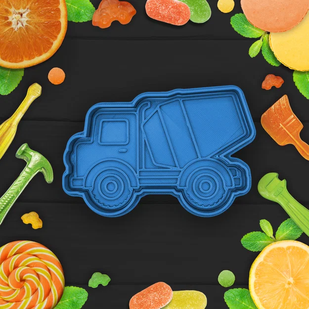 Khuôn cắt bánh hình xe bồn trộn bê tông sáng tạo cho bé - Image 1