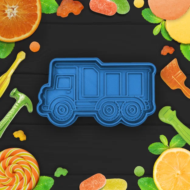 Khuôn cắt bánh hình xe tải ben (Heavy Dumper Cookie Cutter) - Image 1