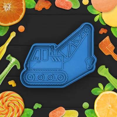 Khuôn cắt bánh quy hình xe cần cẩu (Heavy crane cookie cutter)
