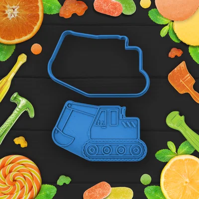 Bộ khuôn cắt bánh quy hình máy xúc 3D sáng tạo cho bé