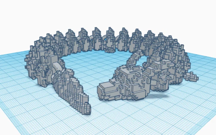 Mô hình rồng Voxel cử động (Articulated Voxel Dragon) cực ngầu - Image 1
