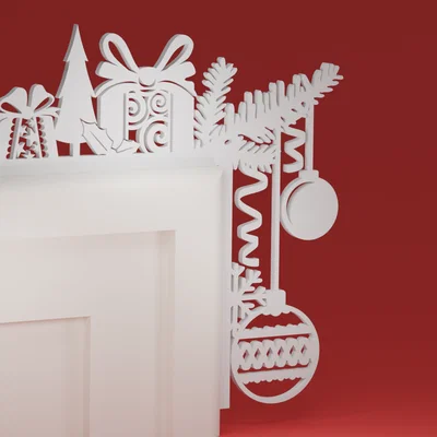 Góc trang trí cửa Giáng Sinh 61 - Quà tặng (Đồ trang trí Noel)
