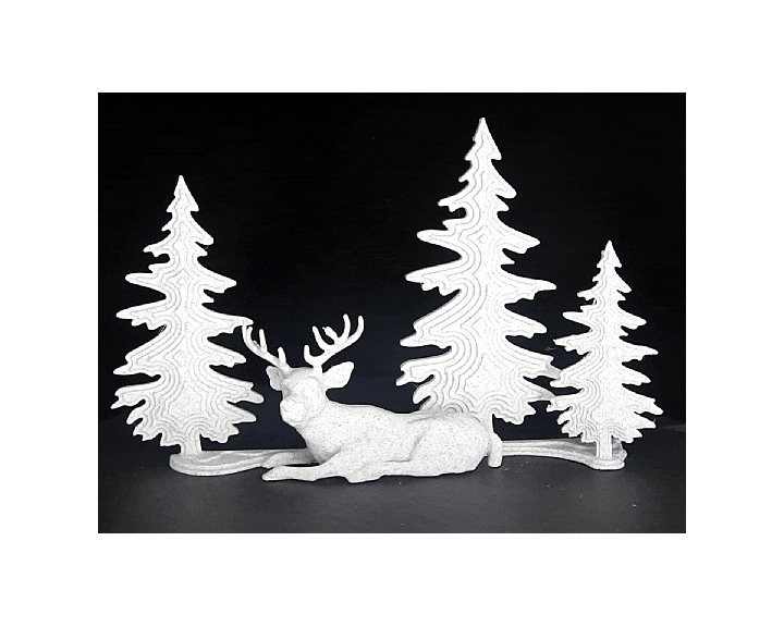 Chú nai nhỏ đang ngủ cùng những cây thông - Image 4