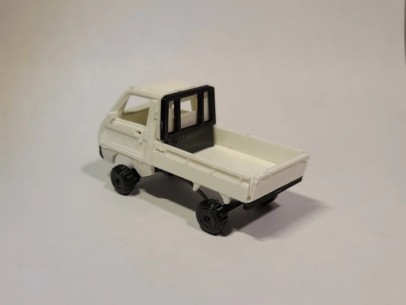 Mô hình xe tải Kei Truck Kit Card in 3D: Lắp ráp nhanh, có giảm xóc - Image 2