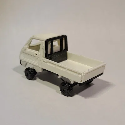 Mô hình xe tải Kei Truck Kit Card in 3D: Lắp ráp nhanh, có giảm xóc
