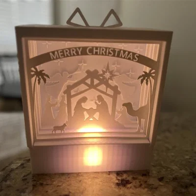 Hộp Đèn Shadow Box Tiểu Cảnh Giáng Sinh Hình Quà Tặng